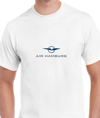 Air Hamburg Blue Retro Logo German Airline Geek White Cotton T-Shirt