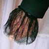 Women Fake Arm Sleeves with Short Tassels White and Black Pleated Cuff Beautiful Lace Accessories Outdoor Embellishments