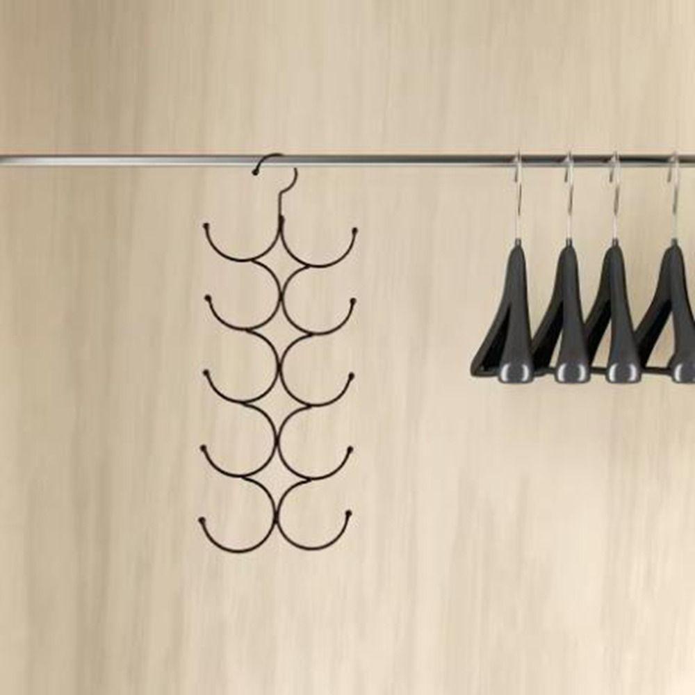 2Pcs Space Saving Belt Scarf Storage Hanger Metal Scarf Tie Rack Multi-layer Scarf Hanger  for Home