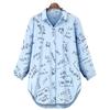 Spring New Arrival Plus Size Women's Clothing Fashion Style Loose Thin Looking Cool Fashion Long Sleeve Letter Print Shirt Street
