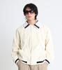 Button Seoul Oversized Corduroy Leather Contrast Blouson (Ivory)