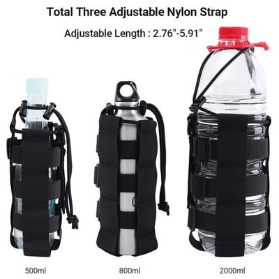 Tactical Water Bottle Pouch with Adjustable Drawstring Waterproof Wear Resistant Water Bottle Holder Carrier Bag