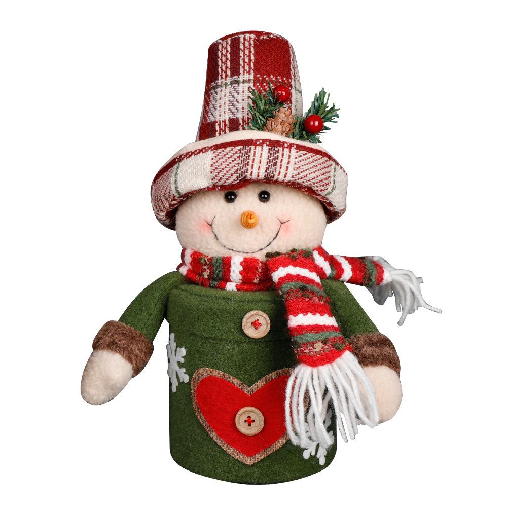 2pcs Christmas High-end Candy Box Gift Jar Christmas Eve Decoration Apple Box Santa Claus Snowman Apple Jar