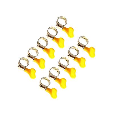 10pcs Adjustable Stainless Steel Hose Clamp Handle Fit 8-32mm for Water Tube 16-25mm