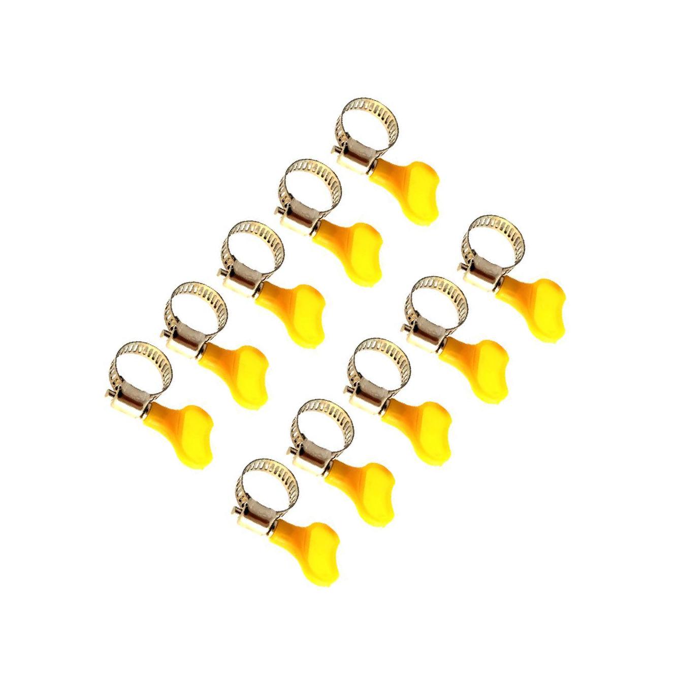 

10pcs Adjustable Stainless Steel Hose Clamp Handle fit 8-32mm for Water Tube 16-25mm