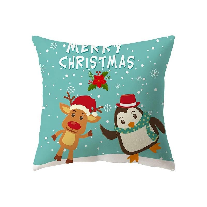 Christmas Themed Pillowcases Car Accessories Office Santa Claus Living Room Sofa Home Pillowcases
