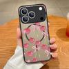 Cherry Bowknots Print Case For iPhone 17 Pro Max Case iPhone 16 15 14 13 Pro Max 17E Magnetic For Magsafe Thin Ring Hybrid TPU+PC Matte Cover