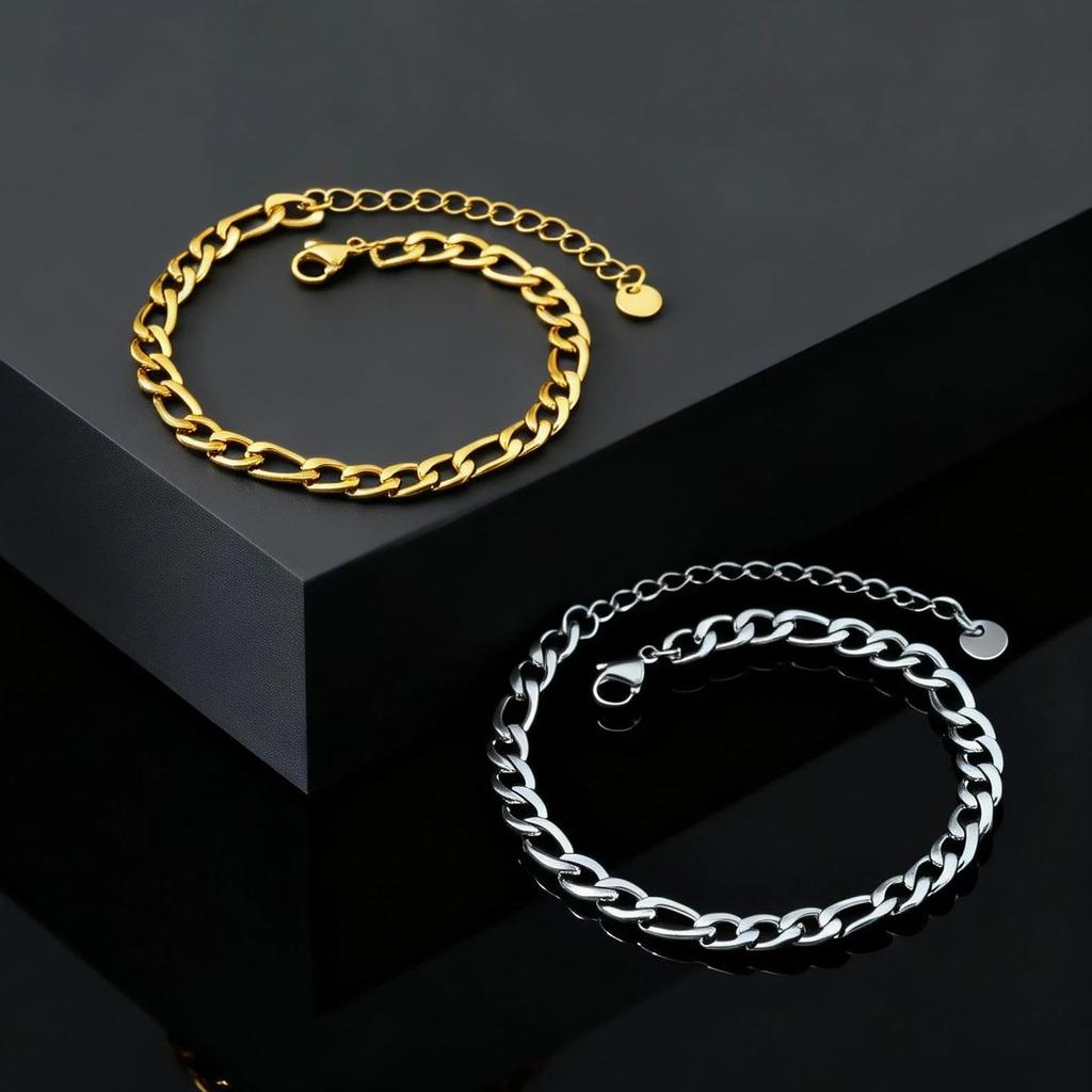 Hip Hop Punk Stainless Steel NK Chain Bracelet for Women Retro Simple Adjustable Bracelets Trendy Party Jewelry Accessories