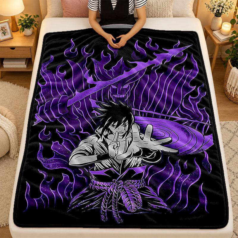Flanell-DeckeSasuke Uchiha Warme Weiche Überwurfdecke für den Innenbereich Sofa Bett Wohnzimmer