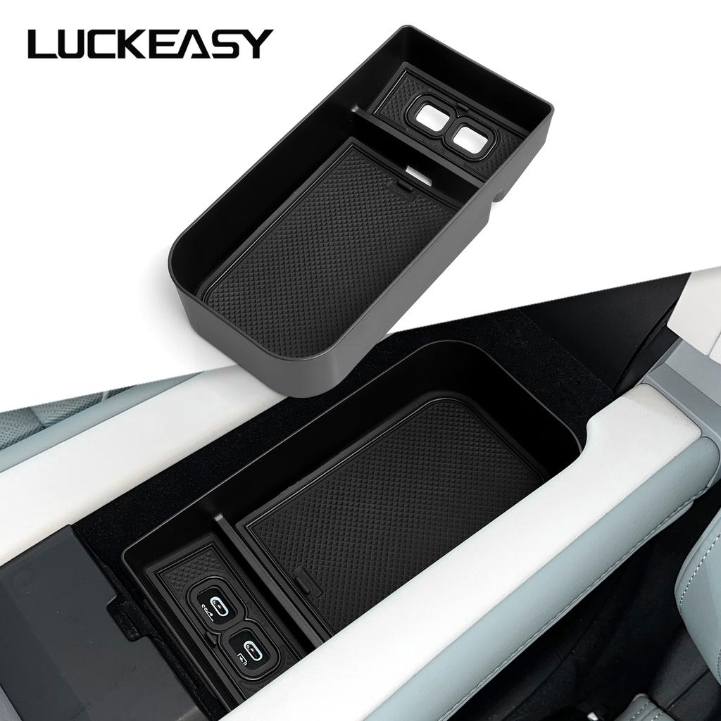 Luckeasy For Polestar 4 - Car Storage Box Storage Tray Interior Accessories Center Console Armrest Organizer Case