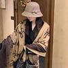 Bow Tassel Scarf Women's Winter Large Shawl High End Double-sided Imitation Cashmere Extended and Thickened Warm Scarf