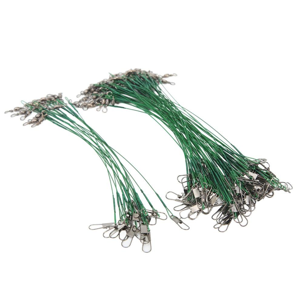 100PCS Steel Fishing Wire Leaders with Swivels Leader Wire Wire Leaders Fishing Accessories
