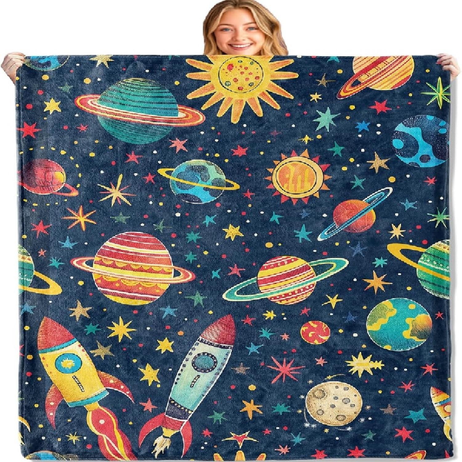 Плед Космическое приключение , 50x60 дюймов, Мягкий, Легкий 50x60 дюймов, 01 XXXXXL разноцветный