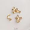 14K Gold-Filled Rose-Shaped Bow Zirconia Pearl Necklace Clasp Connector
