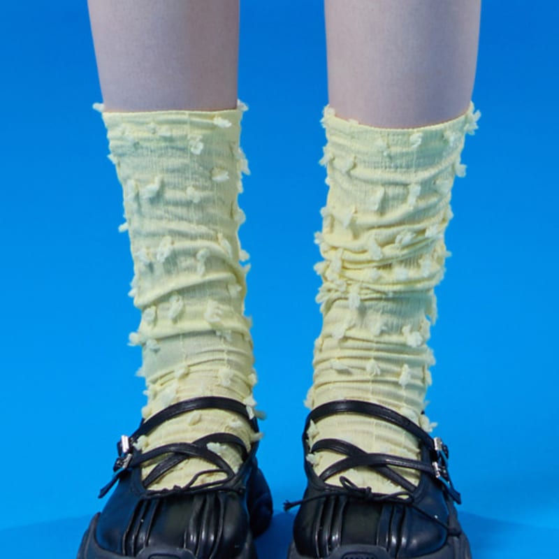 KOLEAT Layered Point Fashion Socks [YELLOW]