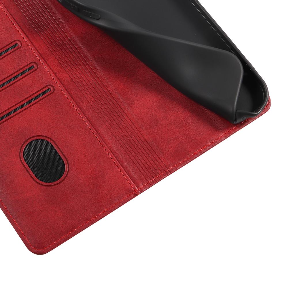 For iPhone 13 6.1 inch Leather Stand Phone Case Calf Texture Wallet Magnetic Cell Phone Cover