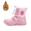 Girls' Pink Winter Snow Boots: Non-Slip, Warm, Fashionable, Perfect for Older Kids