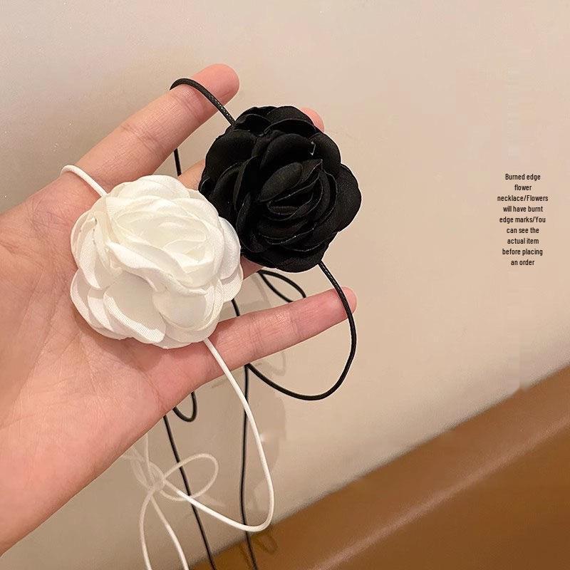European & American Floral Velvet Rose Choker - Handmade Jewelry Clavicle Chain for Women