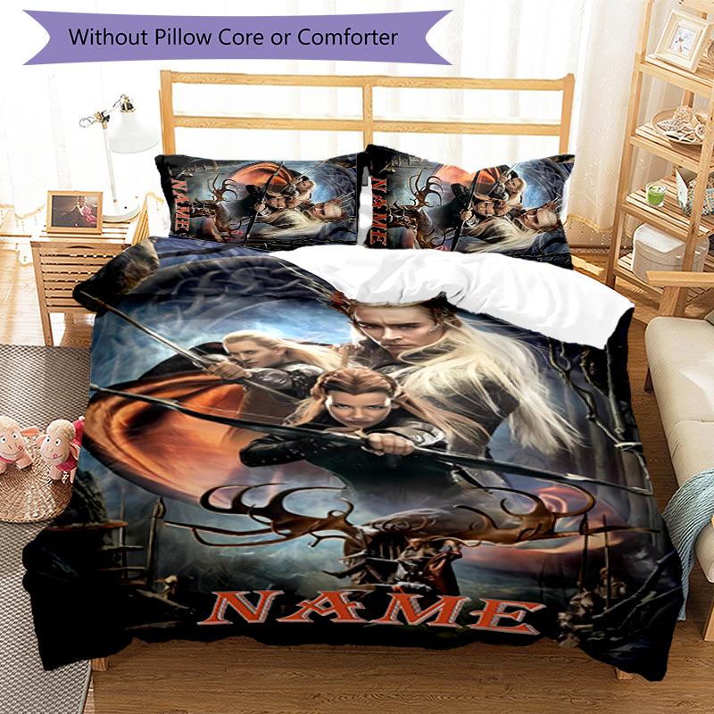 3pcs Custom Name The Fellowship of the Ring Bedding Set Duvet Cover Closure Includes 1 Duvet Cover & 2 Pillowcases for All Seasons Bedroom Decor