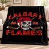 Calgary Flames Blanket Flannel Blanket Soft Cozy Plush Throw for Sofa Bed Lightweight Home Decoration Outdoor Camping