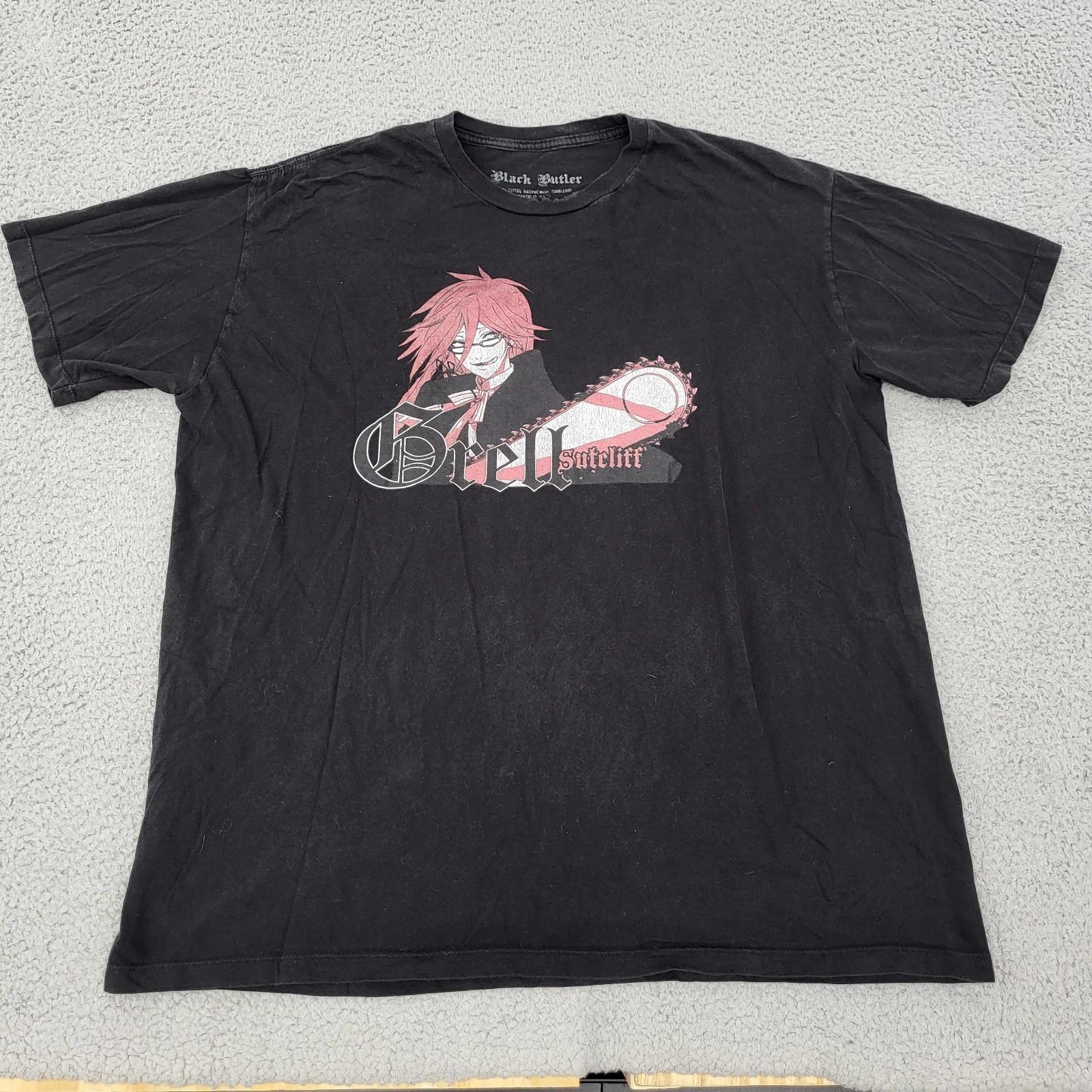 Black Butler Anime Shirt Mens XL Black Grell Sutcliff Graphic XL