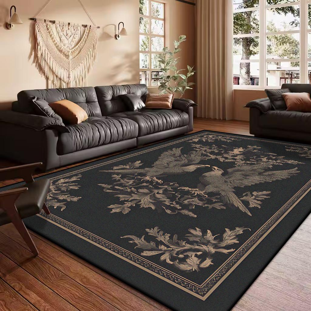French Retro Style Creative Living Room Carpet Floral Pattern Kitchen Corridor Bedroom Mat Home Decoration Easy Care Sofa Rug