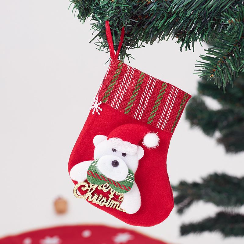 Cartoon Old Man Christmas Stocking Charms: Letter Socks, Tree, Candy Bag, Striped Charms, Festive Gift Decorations