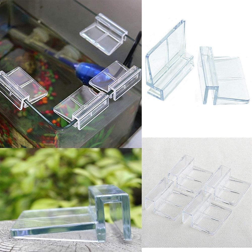 4pcs/set Clear Aquarium Fish Tank Plastic Clips Glass Cover Strong