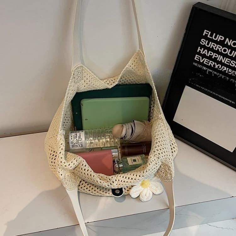 Hollow woven tote bag women's casual shoulder bag