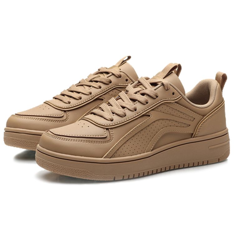 Li Ning Classic Casual Shock Absorption Low Top Skate Shoes Women Sneaker Tea-Brown AGCP128-5
