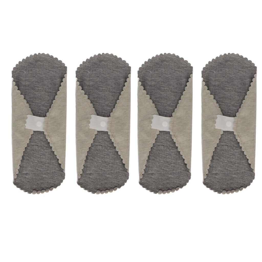 4PCS Washable Feminine Pads Gray Graphene Leakproof Breathable Reusable Sanitary Pads for Women M