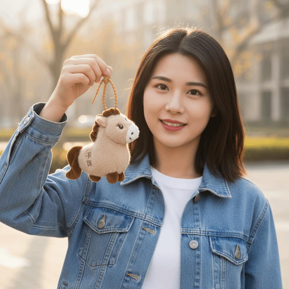 Cartoon Stuffed Animal Horse Blessing Words Chinese New Year Gift  Horse Ornament