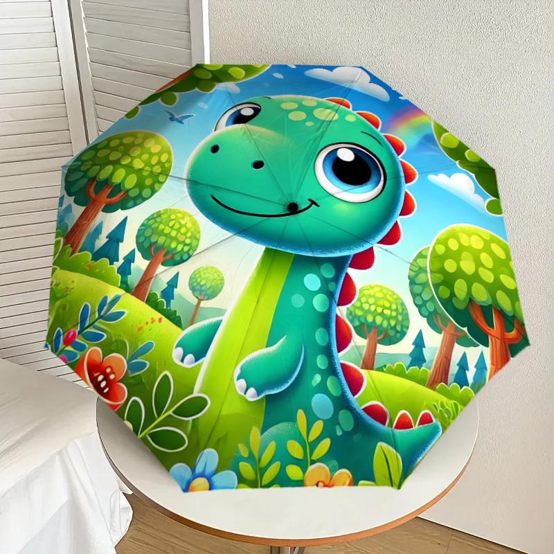 

1pc Cute Dinosaur Forest Scene Umbrella with Plastic Handle,Suitable for All Seasons Home Travel Outdoor UmbrellaDD1664