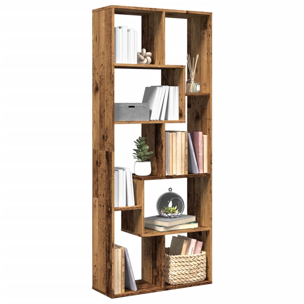Room Divider Bookshelf Vintage Wood Look 67 x 25 x 161.5 cm