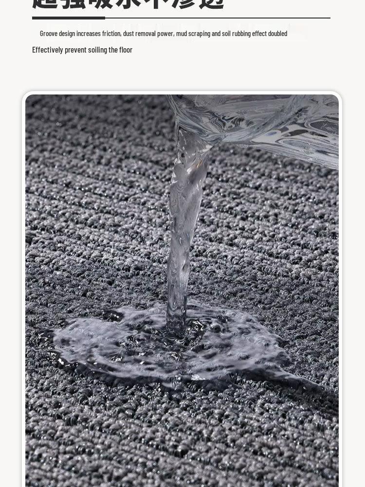 Double Stripe Non-Slip Entrance Mat - Cuttable PVC Flocked Roll with Seven Stripes