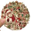 50PCS DIY Santa Claus Sticker Retro Kids Sticker Toys New Christmas Cartoon Stickers  Luggage