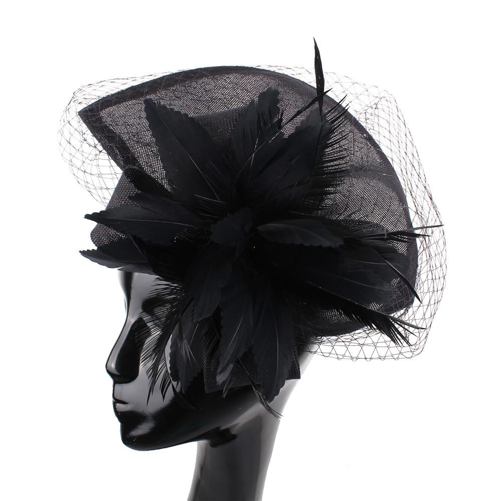 New European And American Style Deep Leather Pink Hair Accessories Mysterious Mesh Cover Headgear Gift Hat