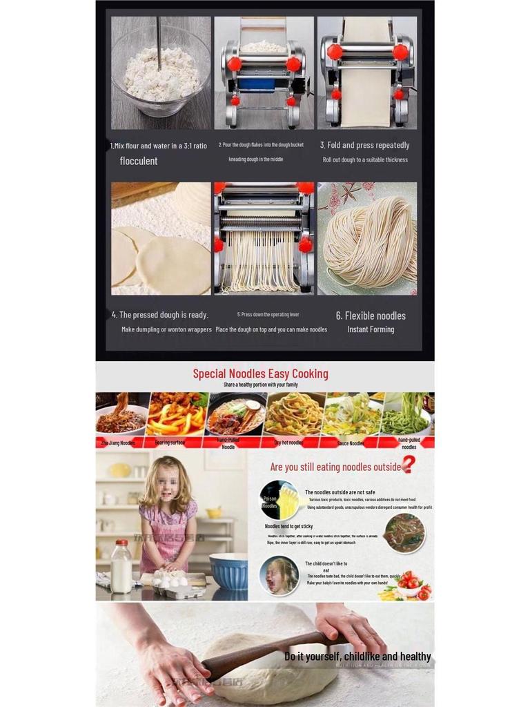 Elektrische Teigpresse aus Edelstahl: Automatischer Nudelbereiter & Multifunktionale Teigtaschenhautmaschine