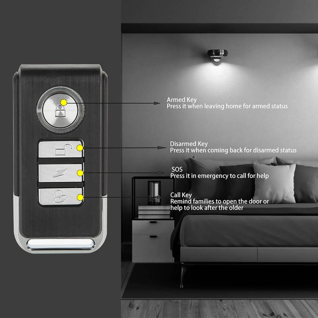 Door Window Magnetic Contacts Set Wireless Sensor Detector Switch with Remote Controller