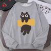 Fun Adhesive Tape Cat Cute Print Cartoons Hoody Men Women Hoodie Autumn New Hoodies O-Neck Loose Clothes Sweatshirts