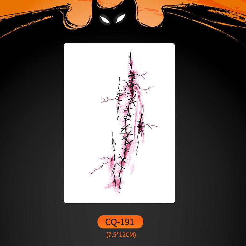 Nuevos Halloween 2024 Pegatinas de Tatuaje de Cara de Boca Grande Aterradoras - Divertido, Impermeable, Maquillaje de Fiesta Colorido