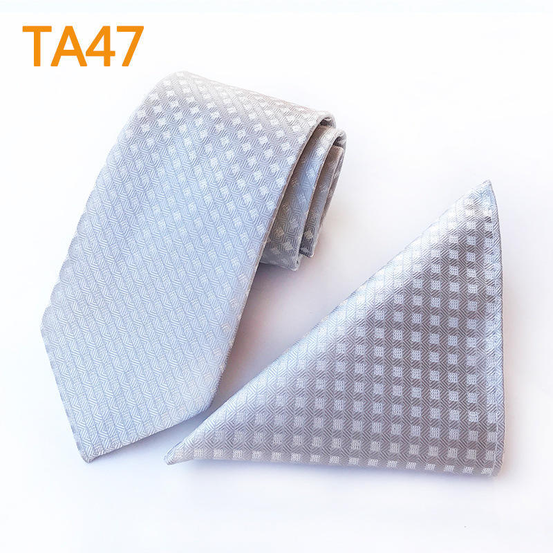 Polyester Large Waist Men'S Tie Men'S Pocket Towel Two-Piece Set