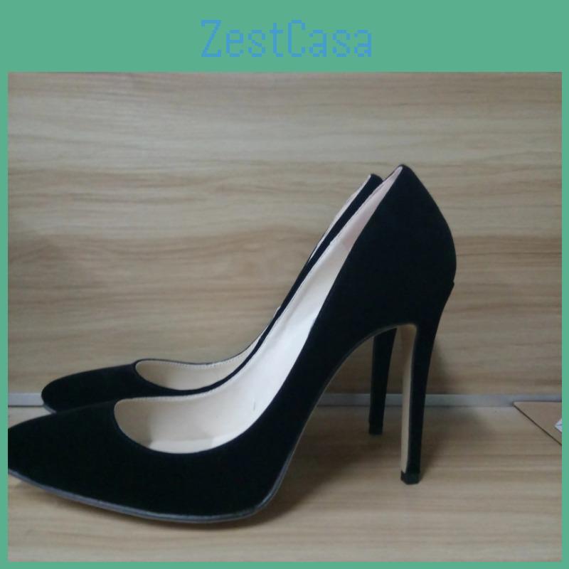 Classic Women 11cm Pumps Sexy Leopard Flock Pointed Toe High Heels Women Lady Pumps Velvet Spring Party Wedding Shoes Large Size