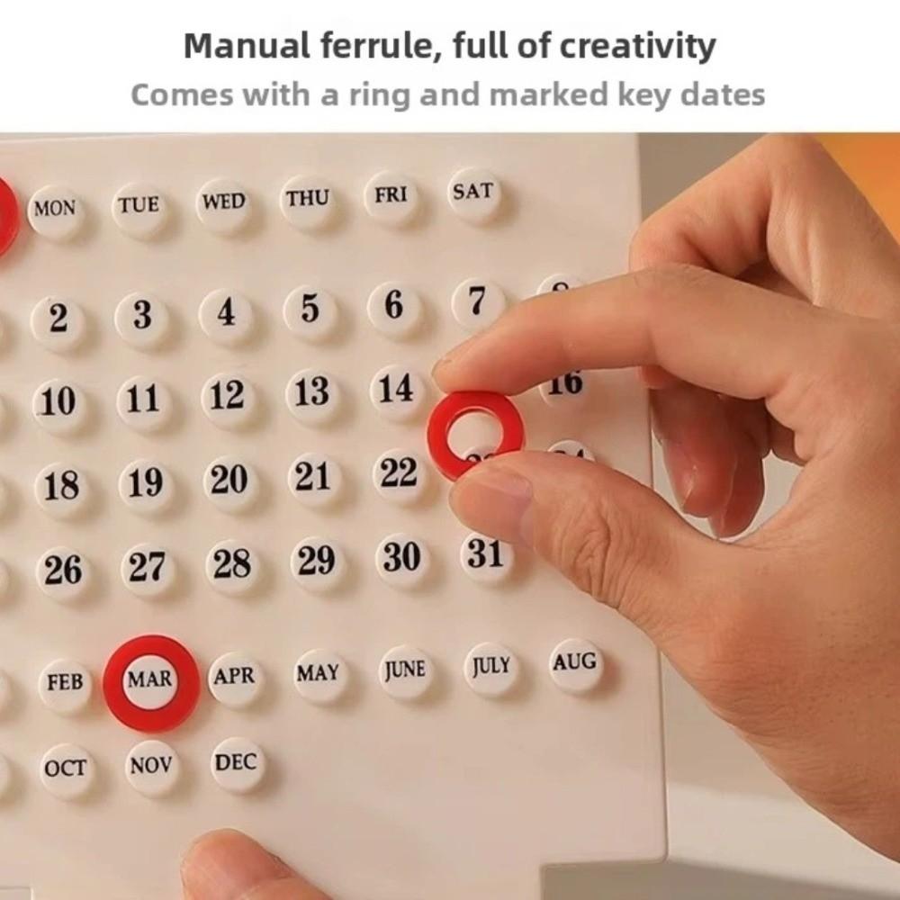 Acrylic Calendar Stand Wooden Base Desktop Calendar Nordic Perpetual Calendar  Desktop Ornament