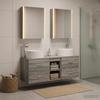 5 Piece Bathroom Furniture Set Grey Sonoma Engineered Wood & Glass