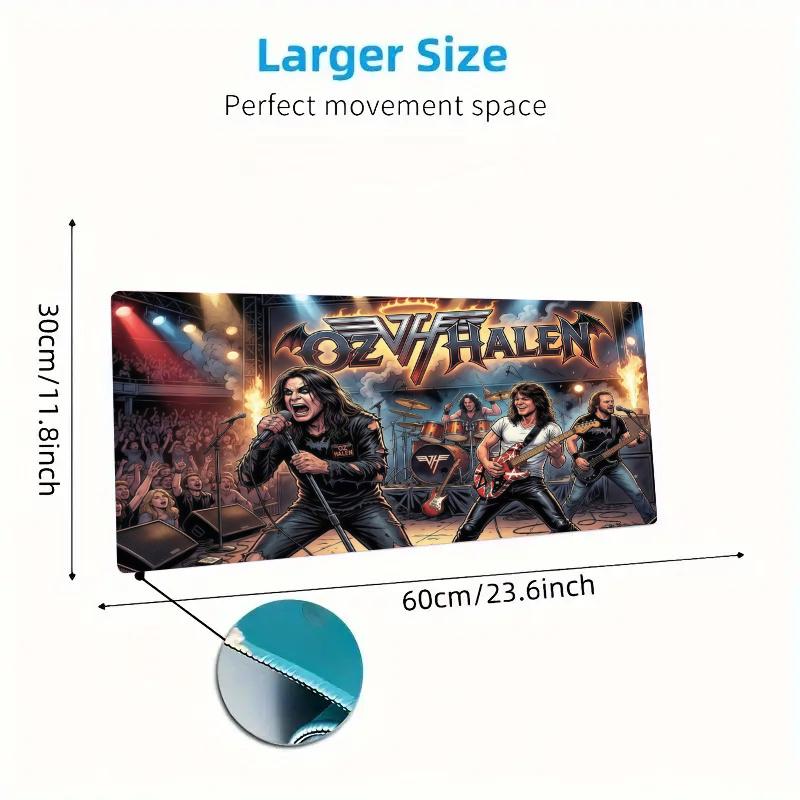 Van Halen Color Mouse Pad Large Gaming Table Cushion Non-slip Laptop Tablet Big Mousepad XXL Mat Mini PC Playmat With Lock edge