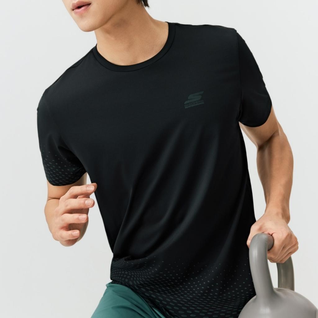Skechers Breathable Pullover Solid Color T-Shirt Men Tops P226M013-0018