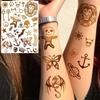 Nuevas Pegatinas Temporales de Tatuaje con Estampado en Caliente de Henna Transfronterizas para Mano, Pie y Brazo