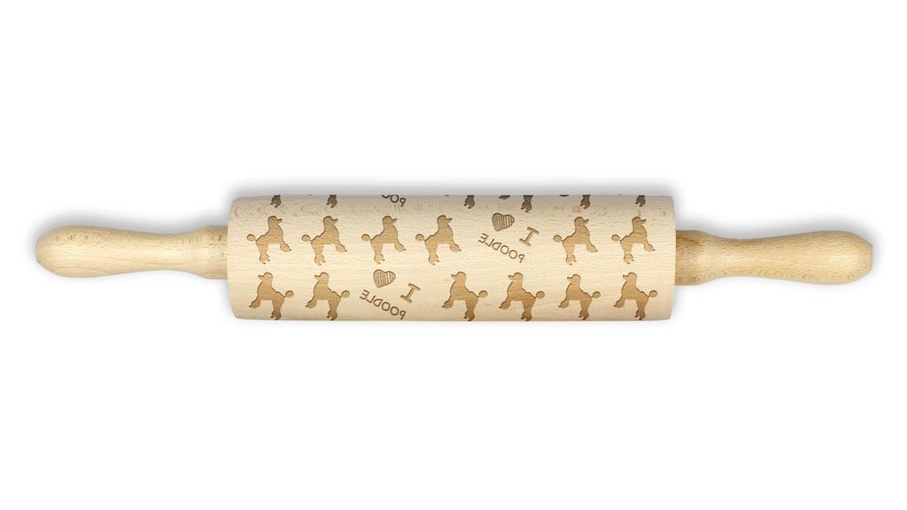 Poodle – Rolling pin for dough with a dog, patterned rolling pin for ceramics | Art-Dog