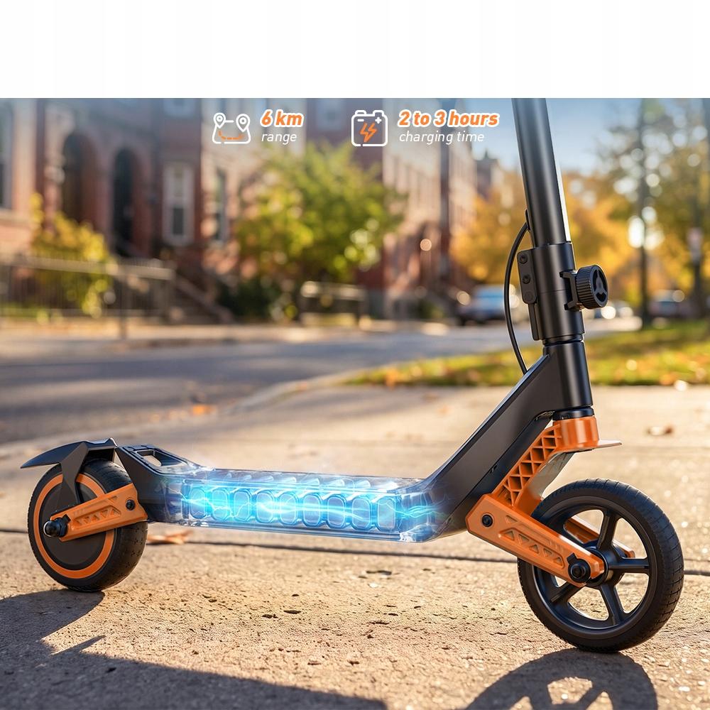 Skladací elektrický skúter pre deti iscooter K6 150W LED osvetlenie BT nosnosť